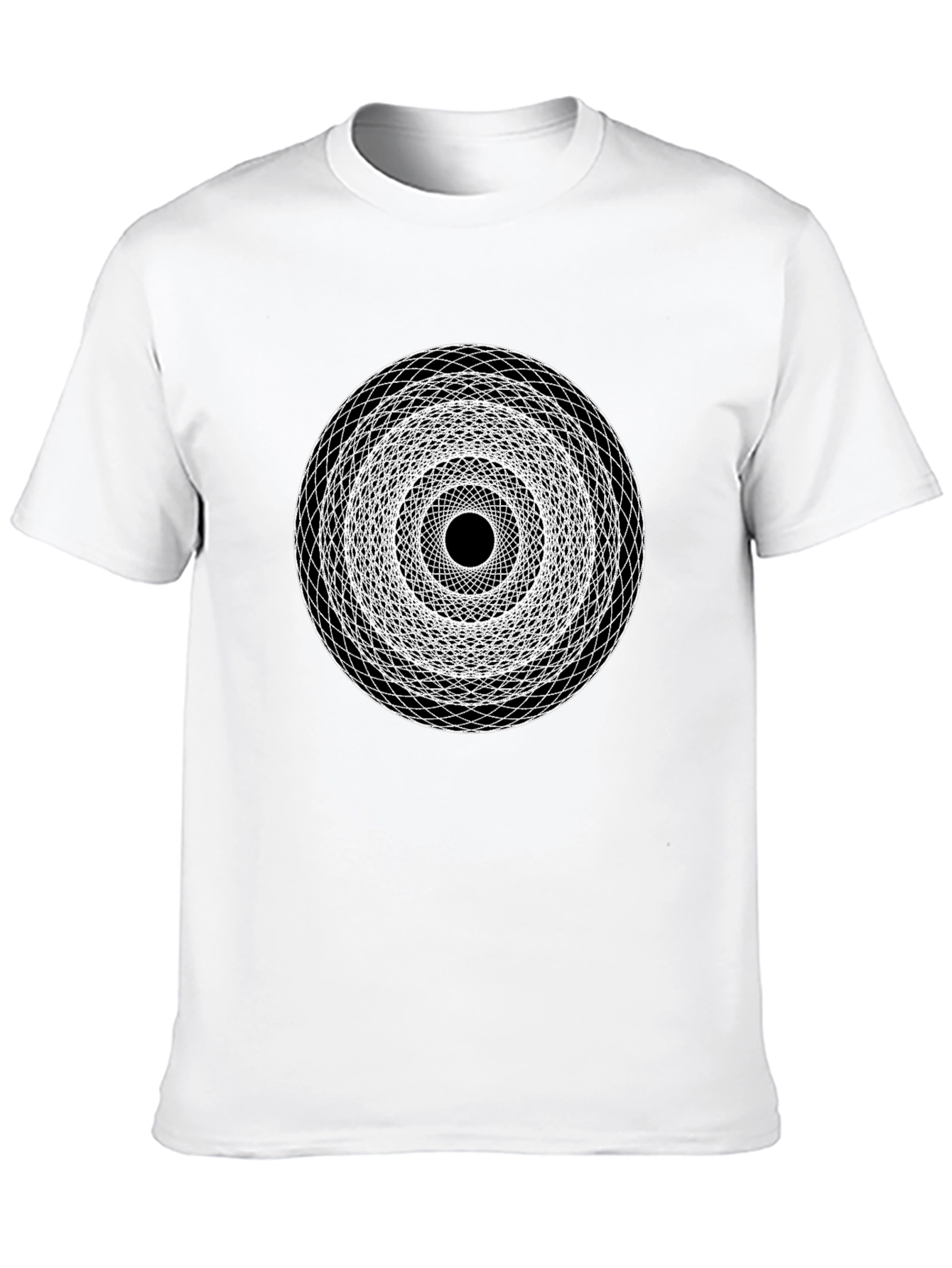 Geometric Circle Graphic Print Black T-Shirt