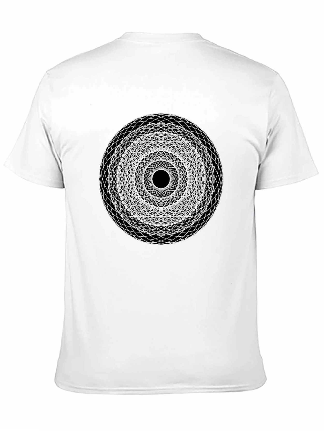 Geometric Circle Graphic Print Black T-Shirt