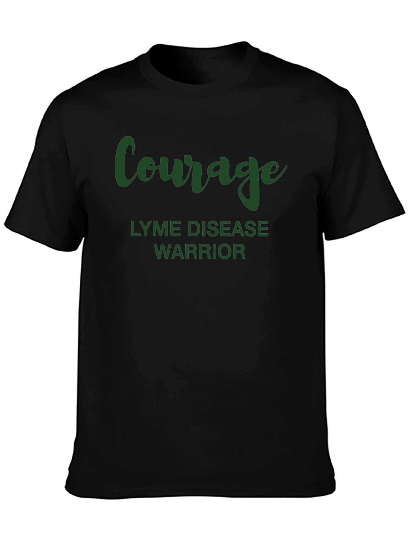 Courage Lyme Disease Warrior Black T-Shirt