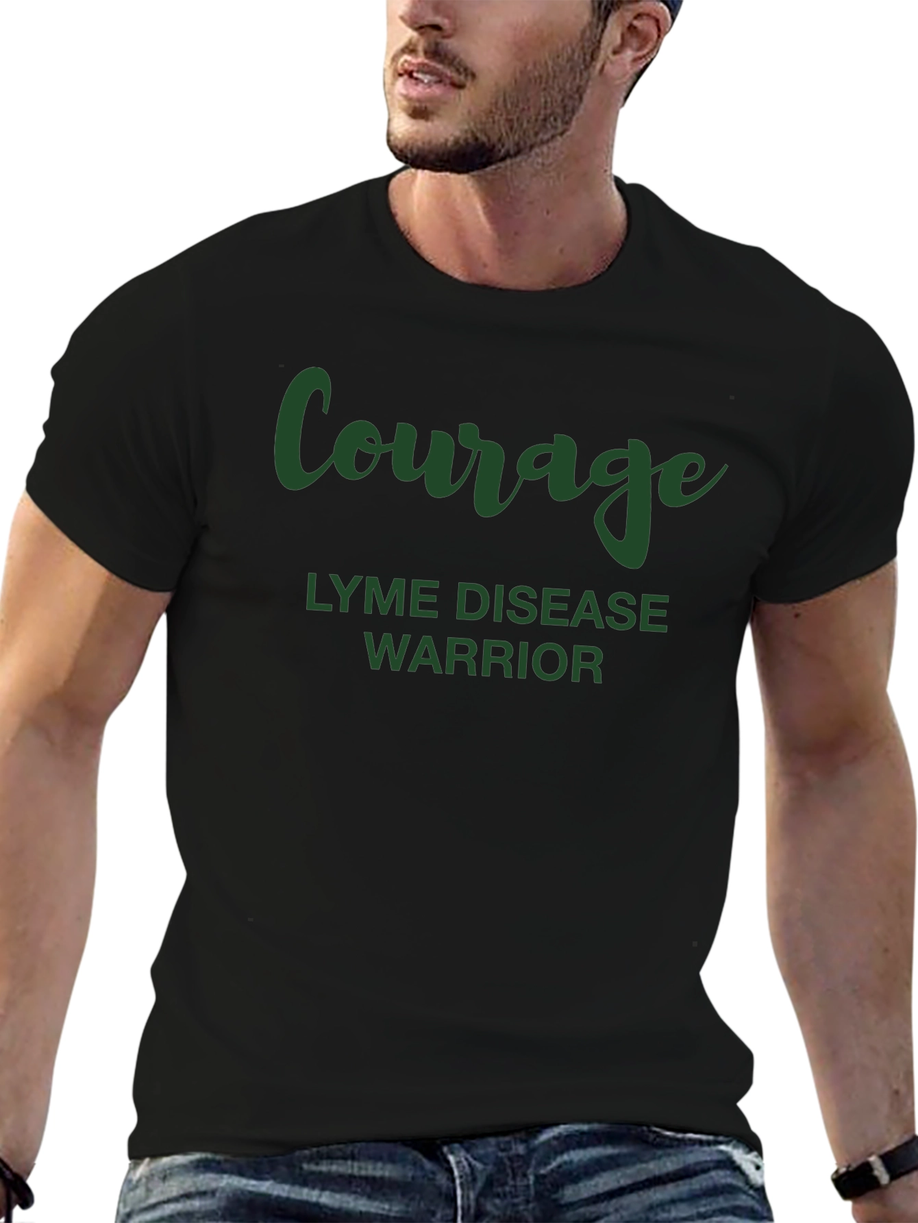 Courage Lyme Disease Warrior Black T-Shirt