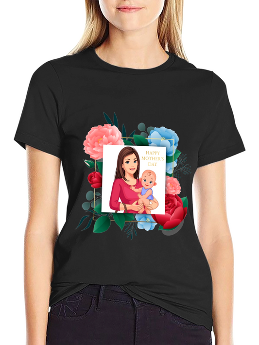 Mothers Day Graphic Tee - Mom & Baby Floral