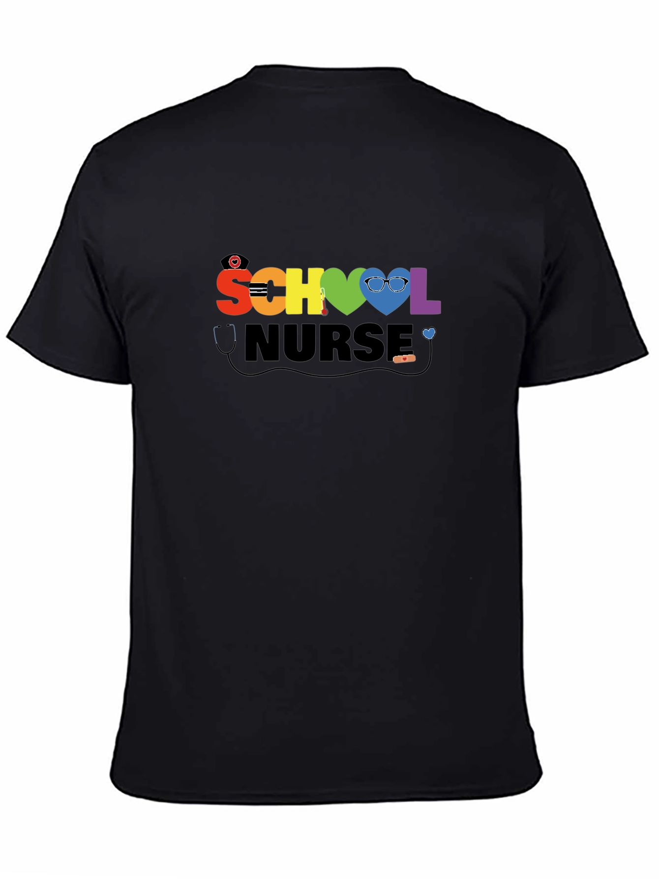 School Nurse Rainbow Heart T-Shirt