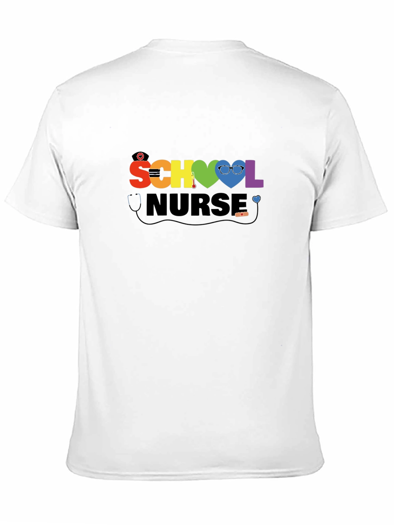 School Nurse Rainbow Heart T-Shirt