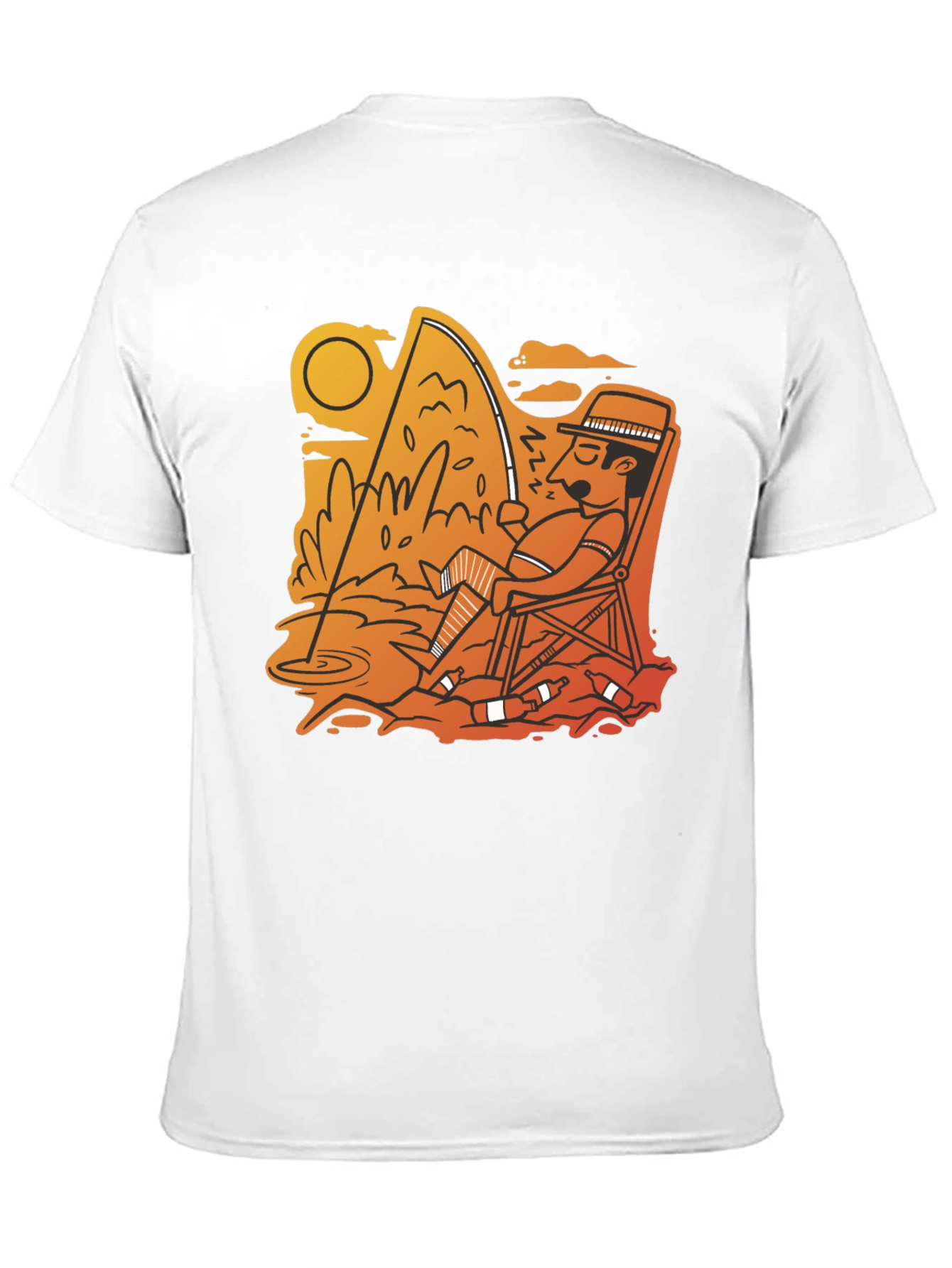 Fishing Time Black T-Shirt Casual Tee