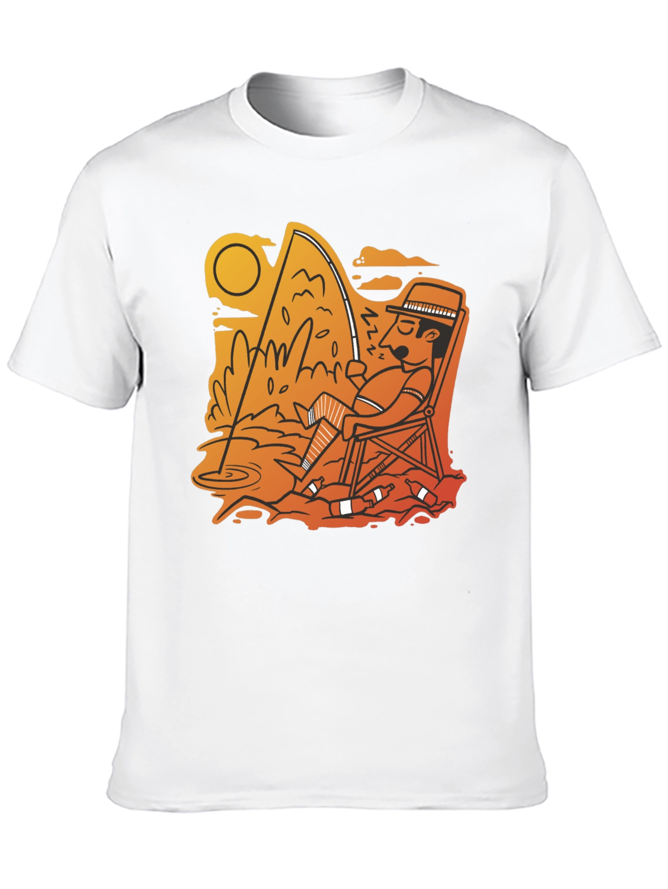 Fishing Time Black T-Shirt Casual Tee