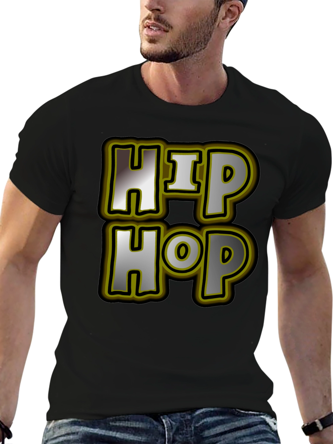Hip Hop Graphic Tee - Mens Black T-Shirt