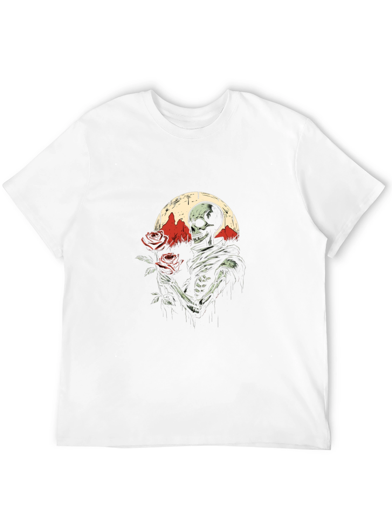 Grim Romance T-Shirt: Skeleton with Roses