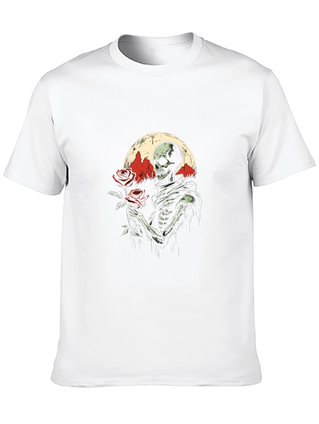 Grim Romance T-Shirt: Skeleton with Roses