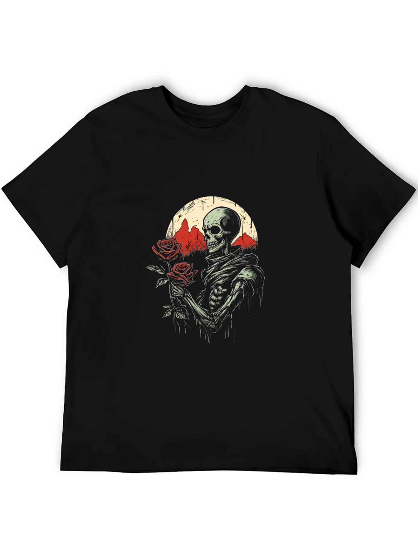 Grim Romance T-Shirt: Skeleton with Roses