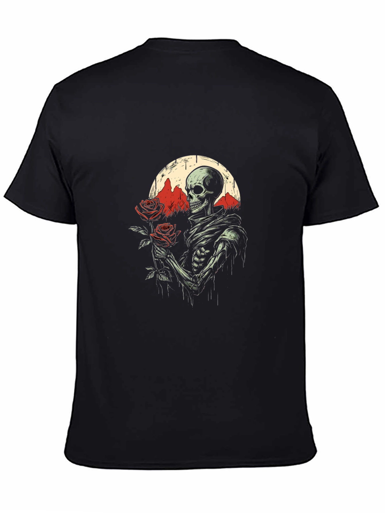 Grim Romance T-Shirt: Skeleton with Roses