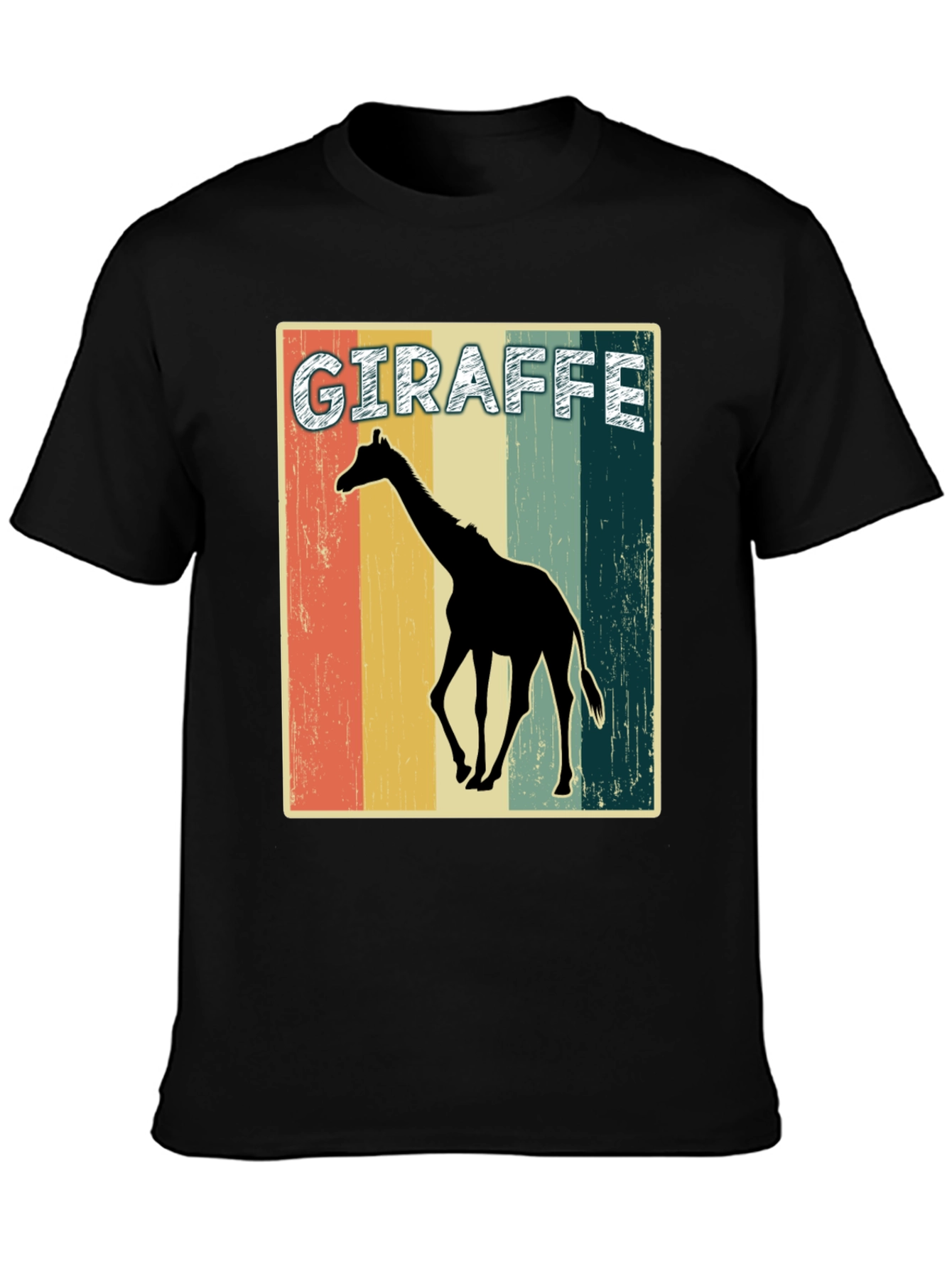 Retro Giraffe Graphic Print T-Shirt