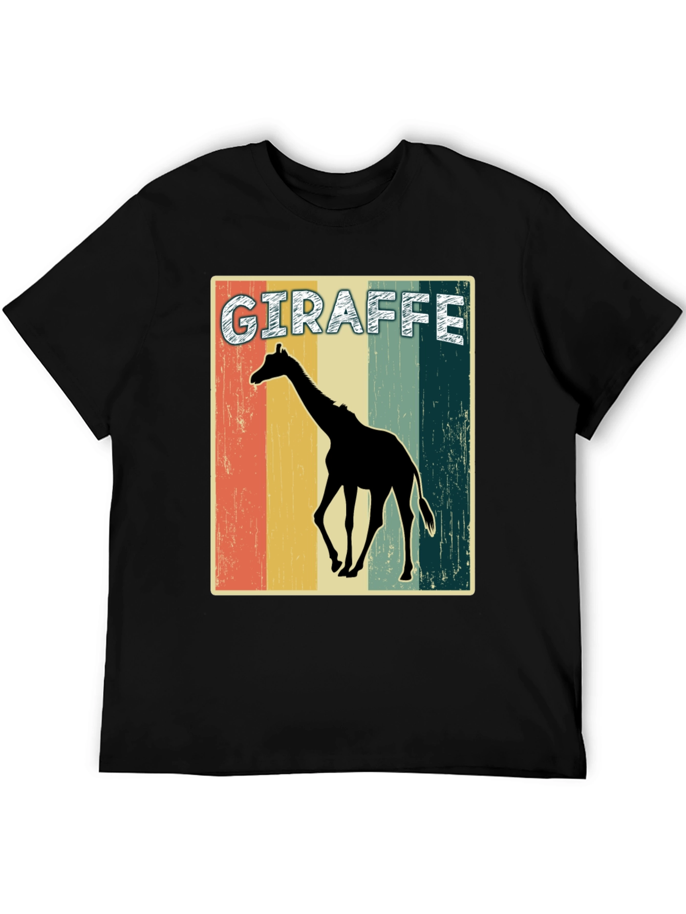 Retro Giraffe Graphic Print T-Shirt