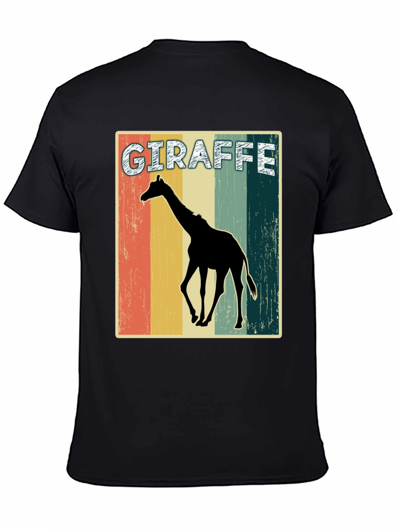 Retro Giraffe Graphic Print T-Shirt