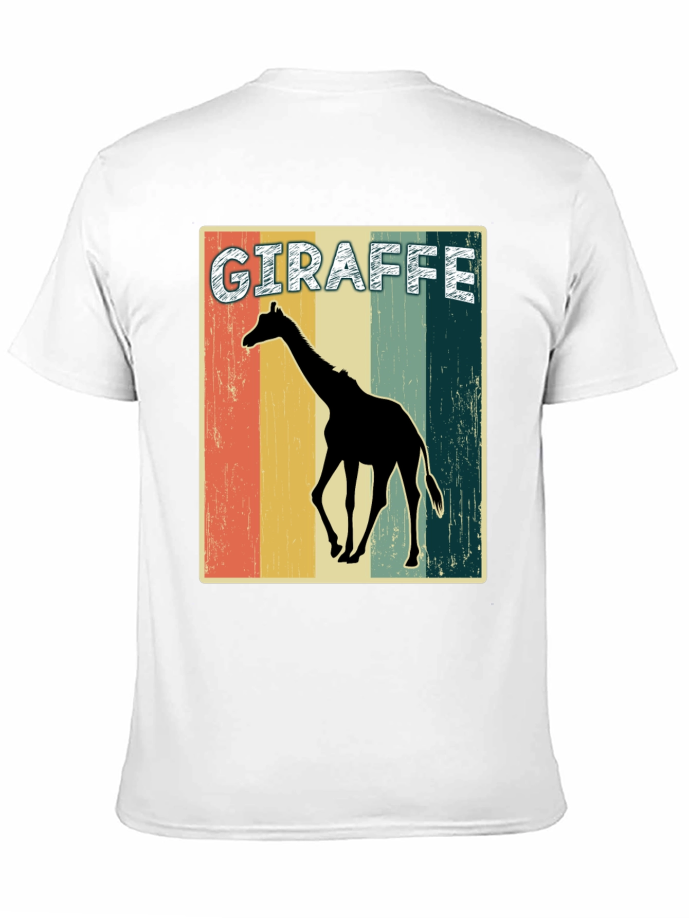 Retro Giraffe Graphic Print T-Shirt
