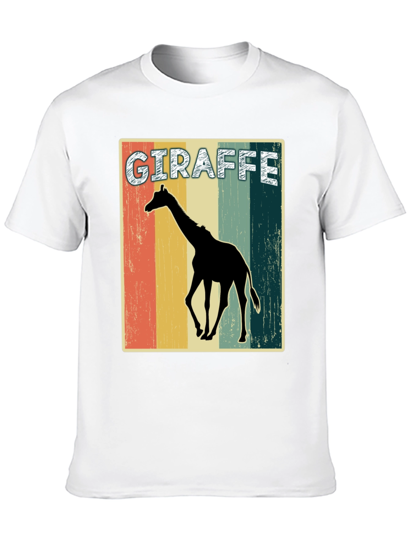 Retro Giraffe Graphic Print T-Shirt