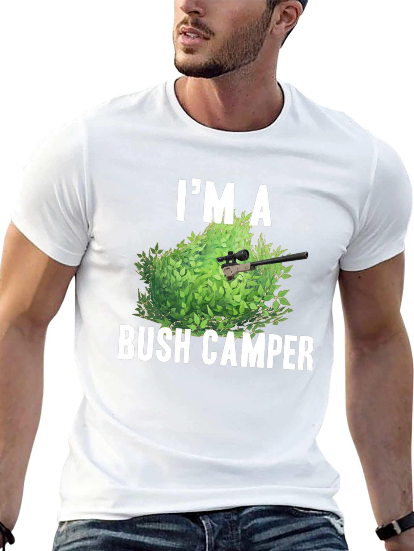 Bush Camper Graphic Tee - Funny Gaming Shirt