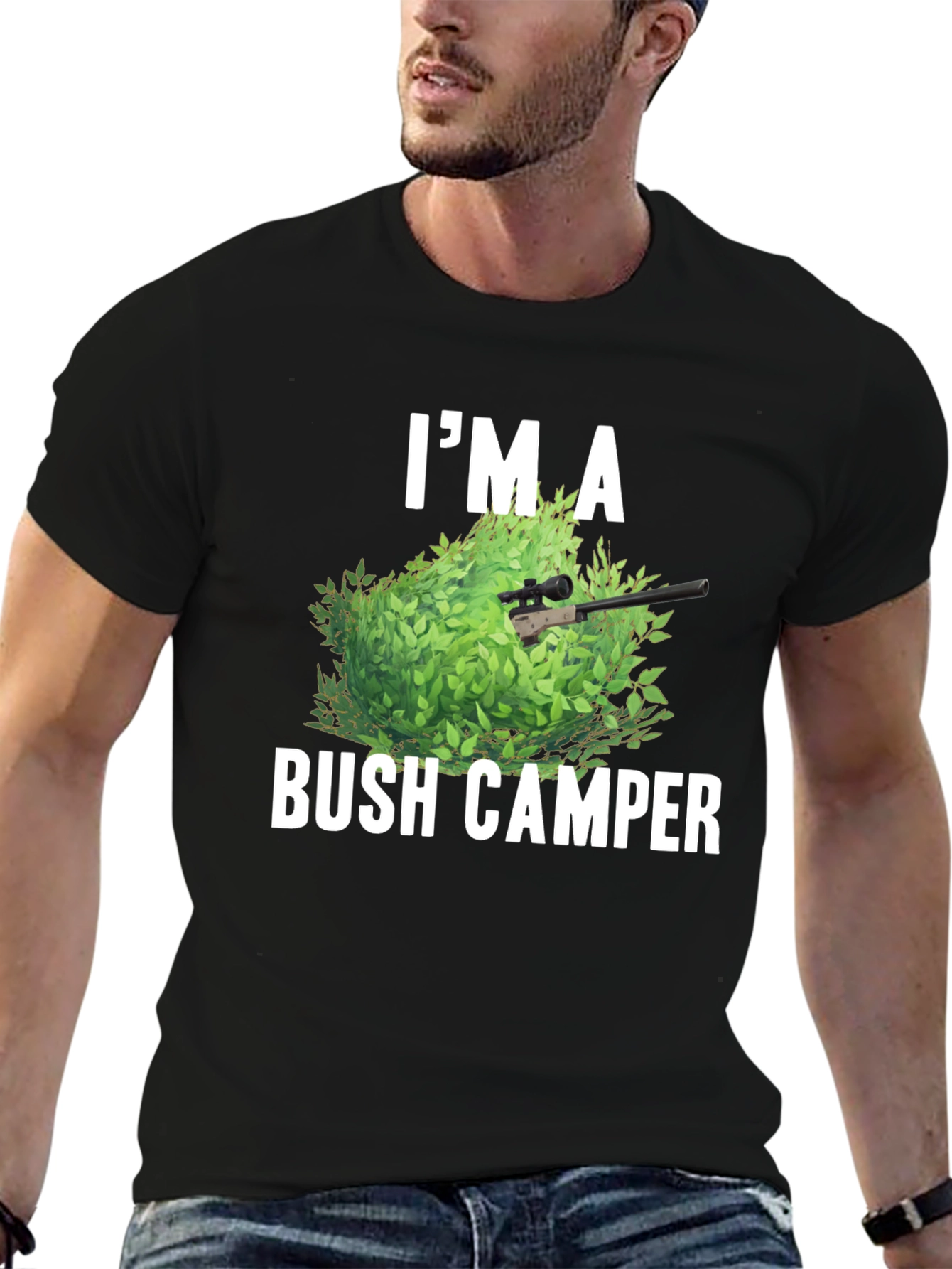 Bush Camper Graphic Tee - Funny Gaming Shirt