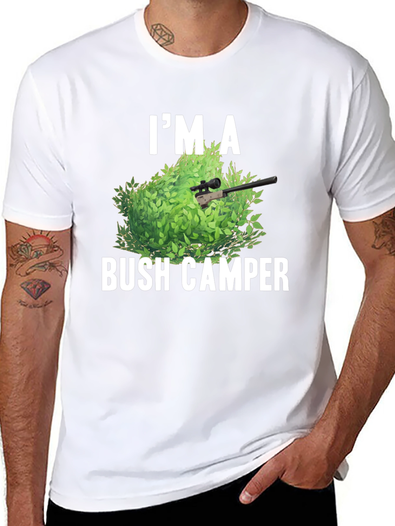 Bush Camper Graphic Tee - Funny Gaming Shirt