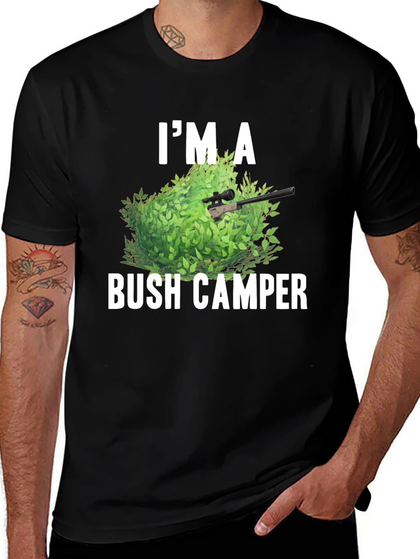 Bush Camper Graphic Tee - Funny Gaming Shirt