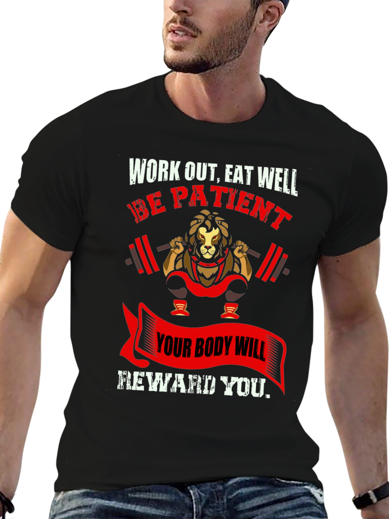 Workout Lion Graphic T-Shirt