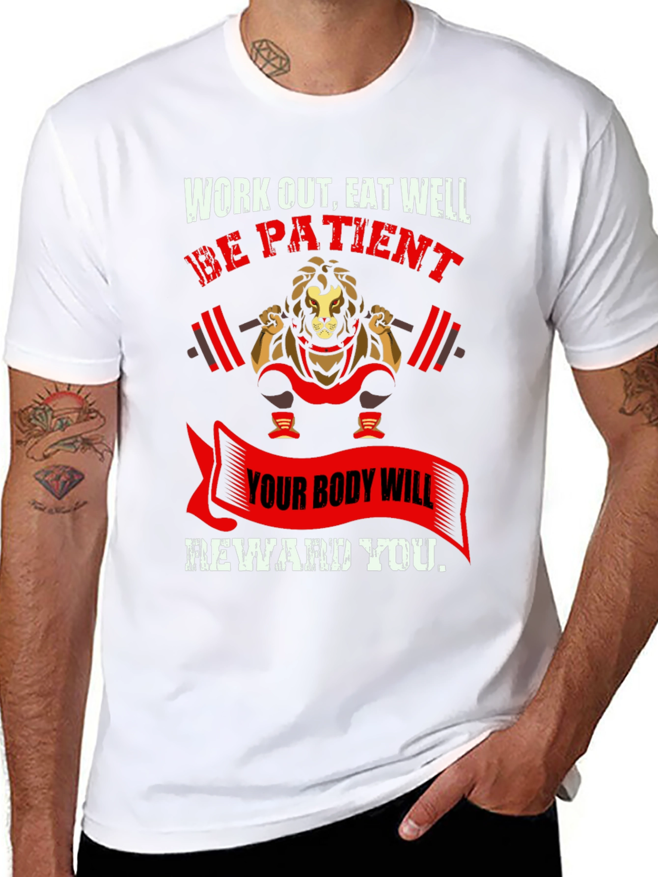 Workout Lion Graphic T-Shirt