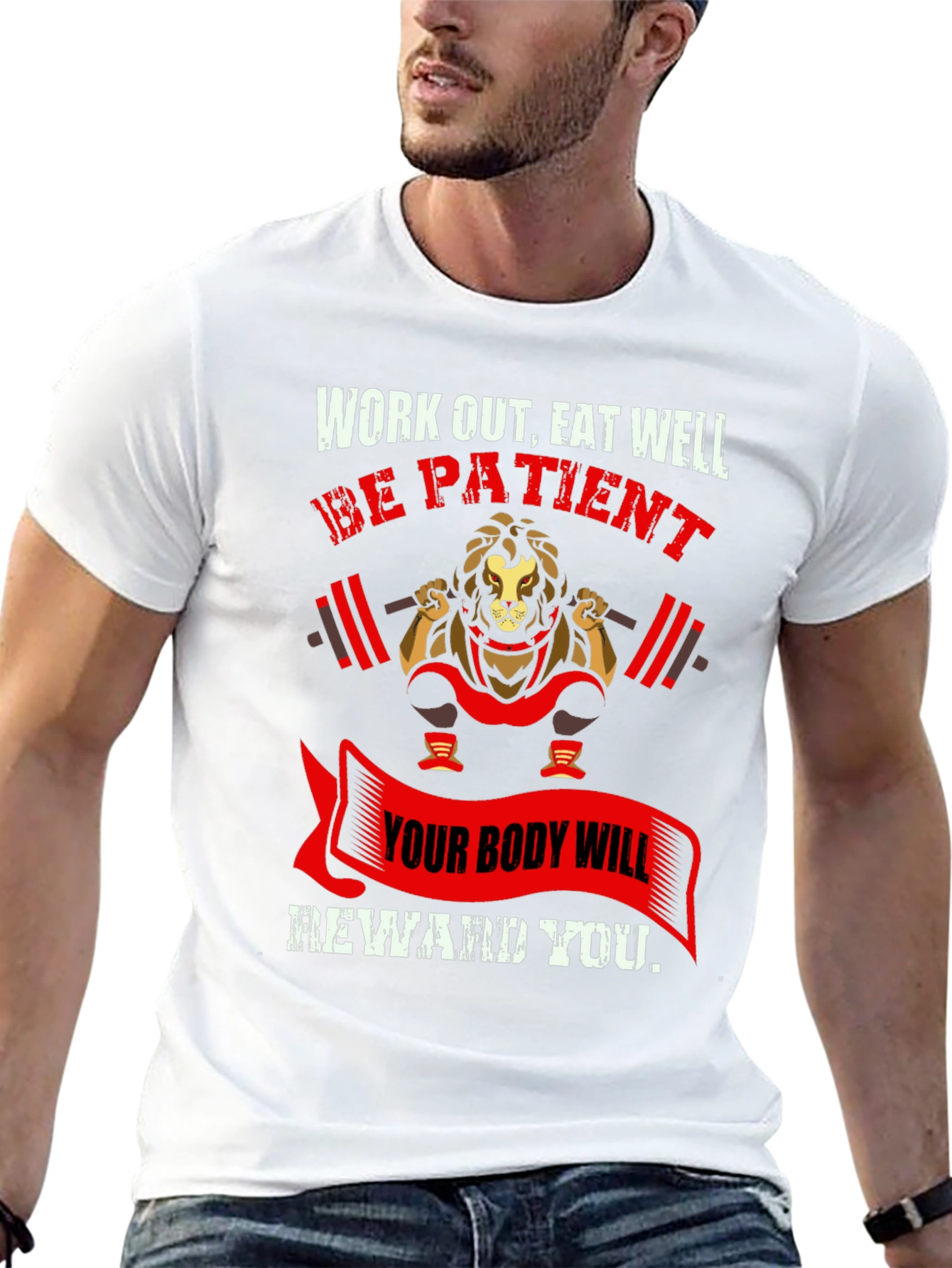 Workout Lion Graphic T-Shirt
