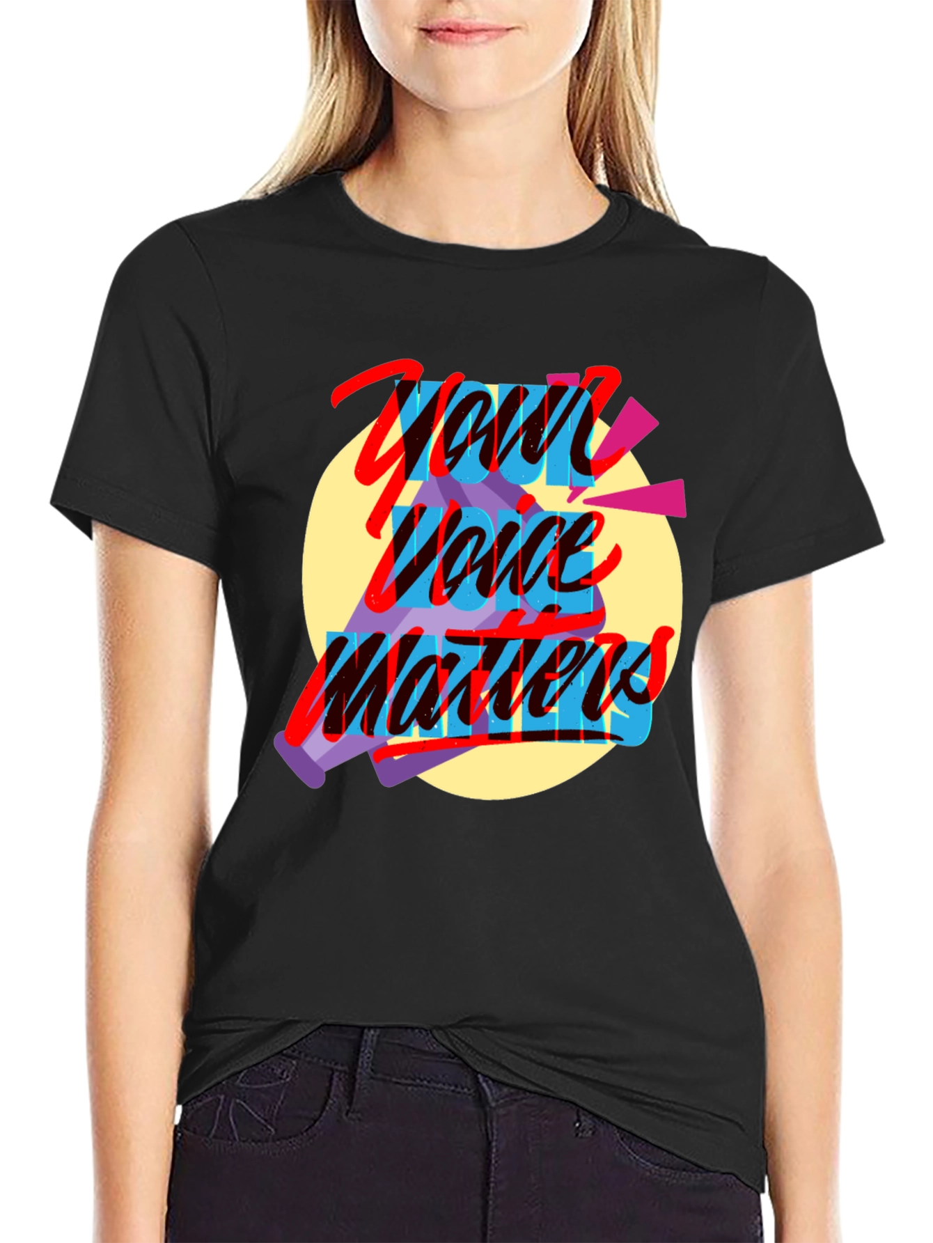 Your Voice Matters Graphic Tee - Black