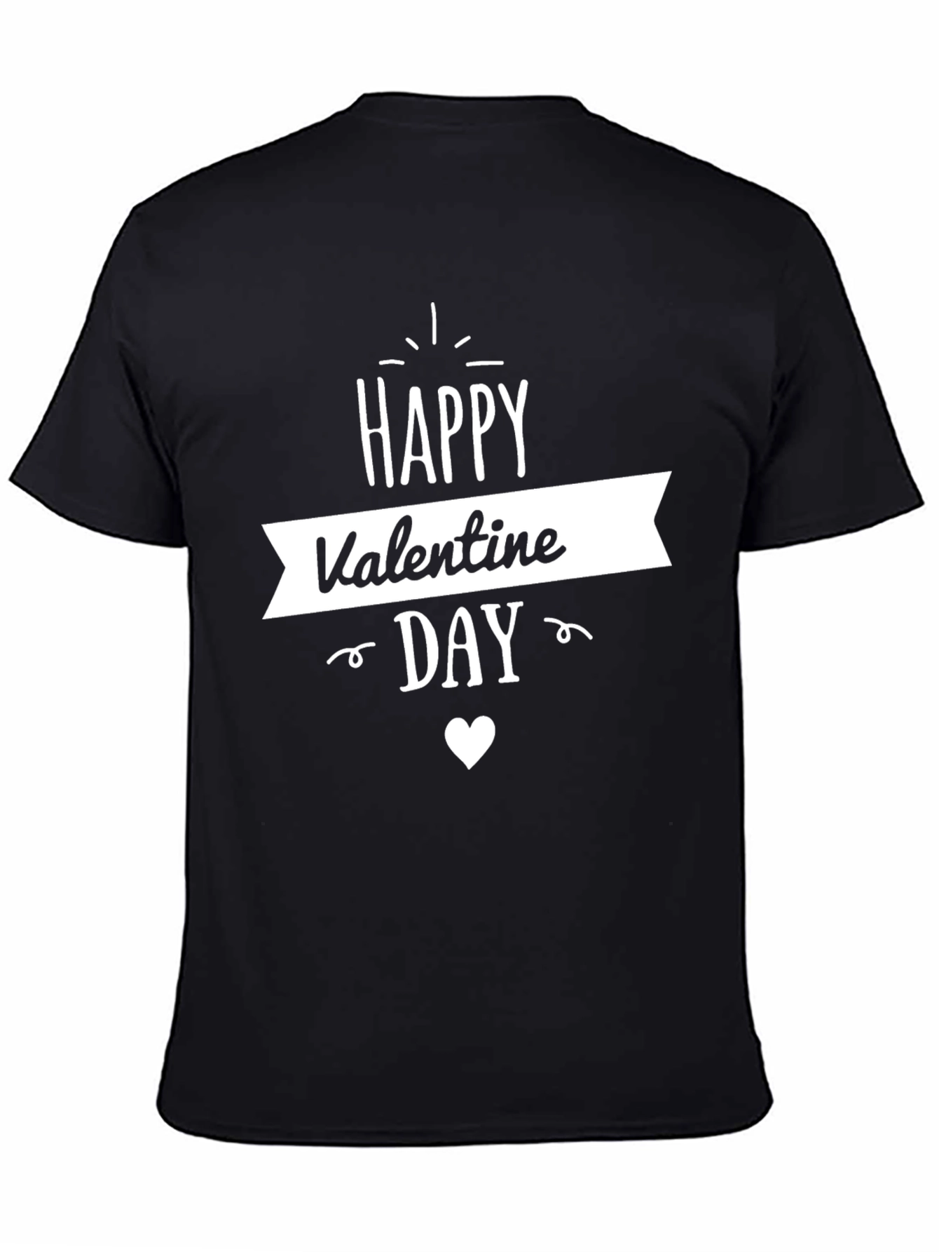 Happy Valentine Day Black T-Shirt