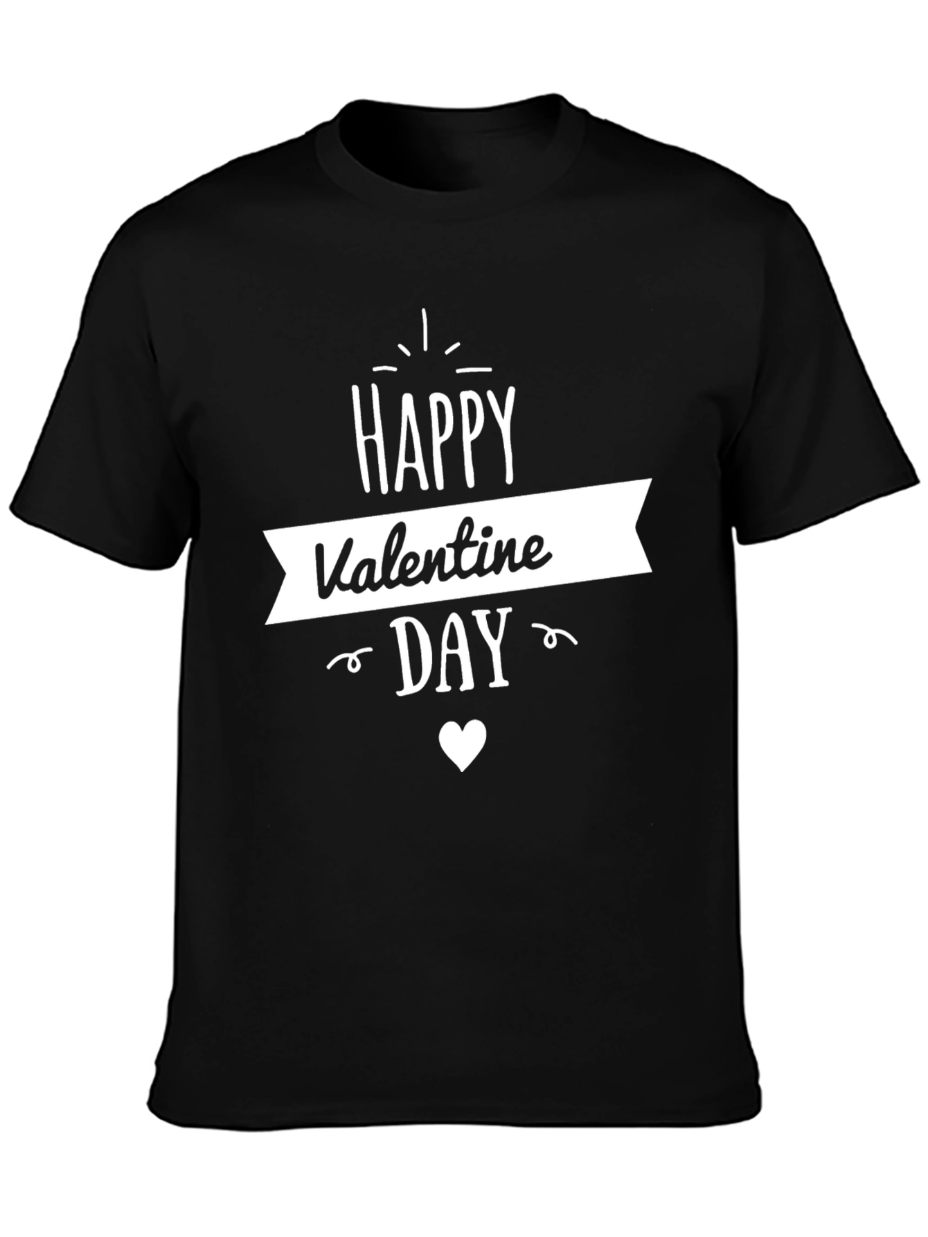 Happy Valentine Day Black T-Shirt