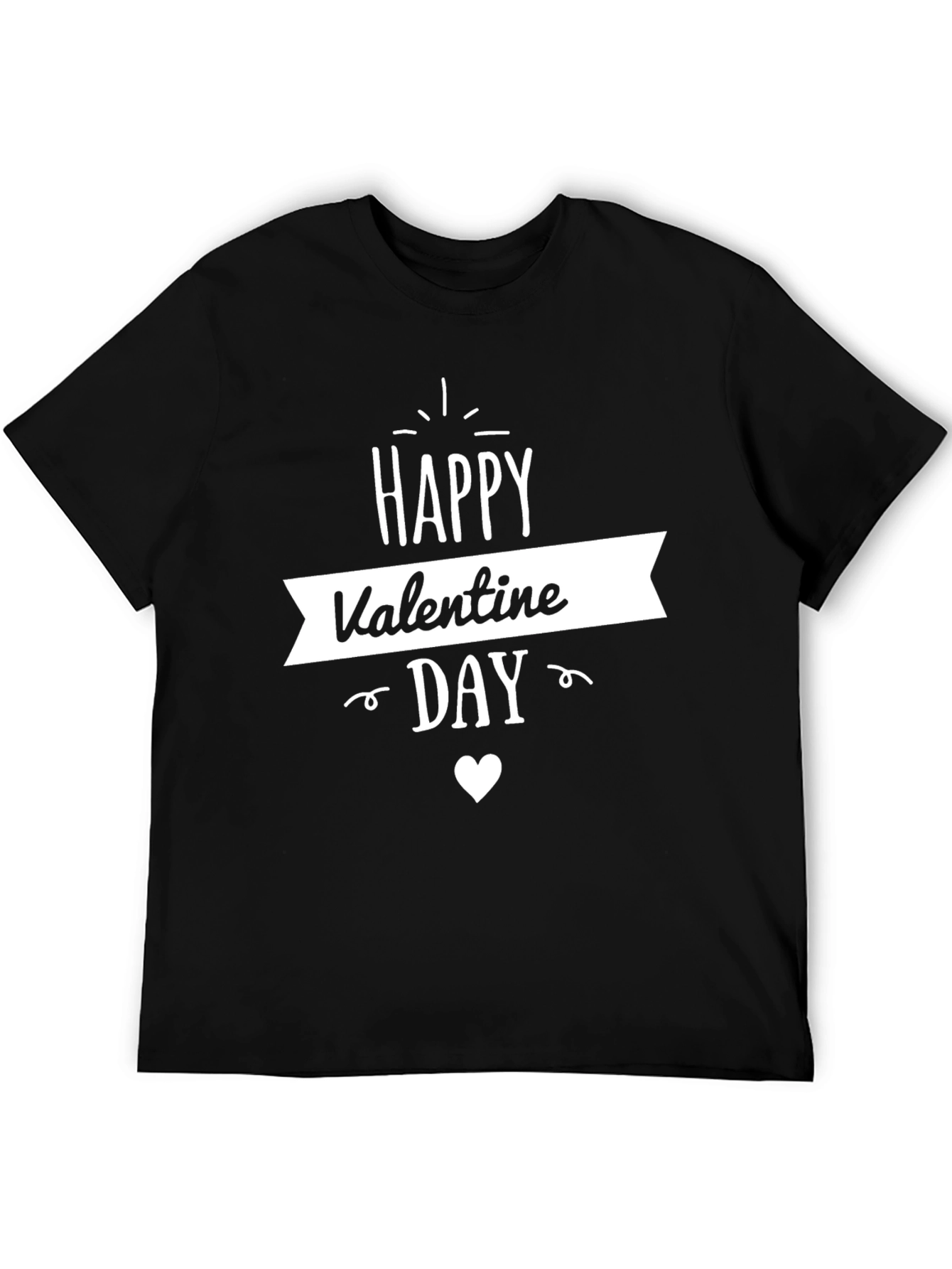 Happy Valentine Day Black T-Shirt