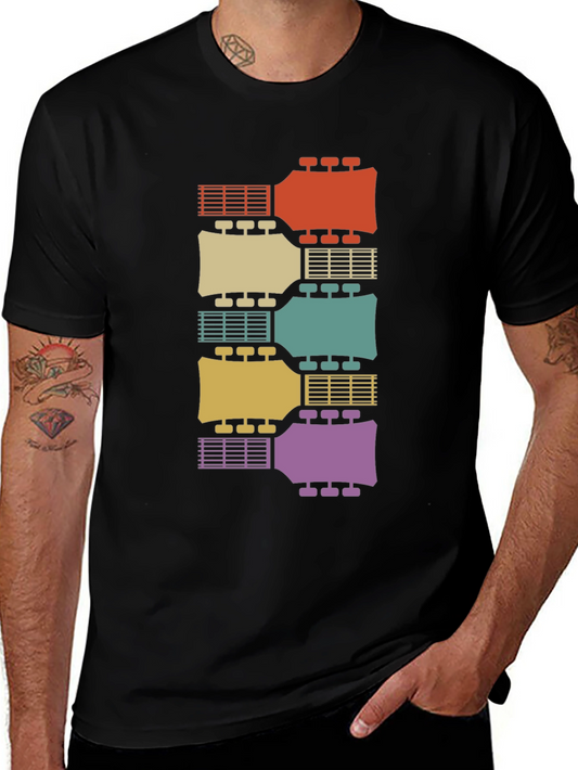 Retro Guitar Headstock T-Shirt - Musical Instrument Tee