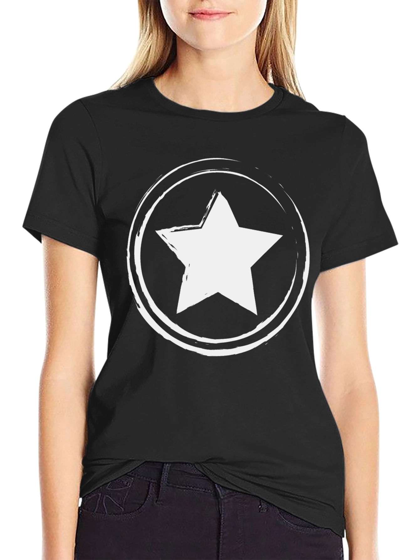 Star Graphic T-Shirt - Casual Black Tee
