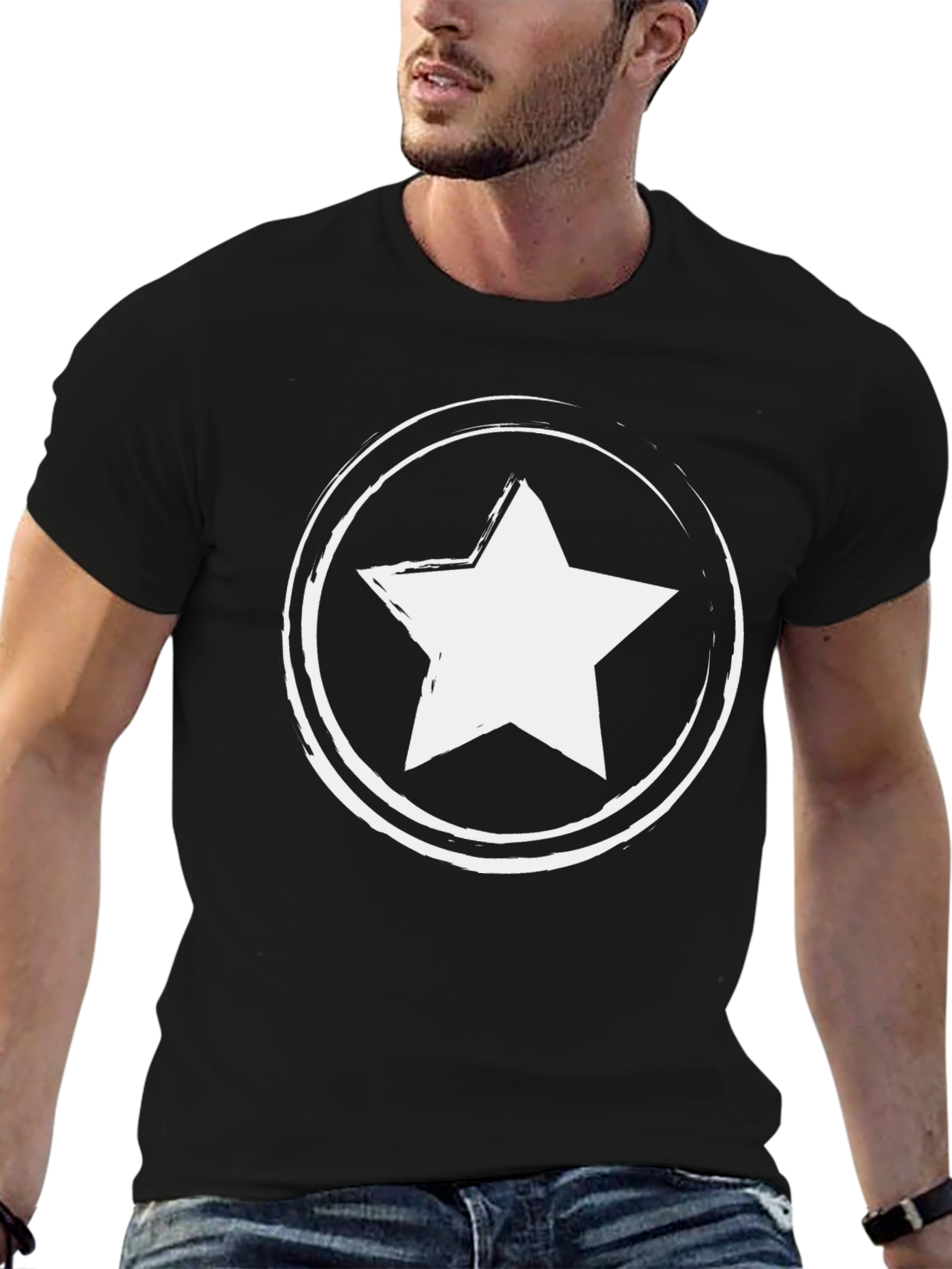 Star Graphic T-Shirt - Casual Black Tee