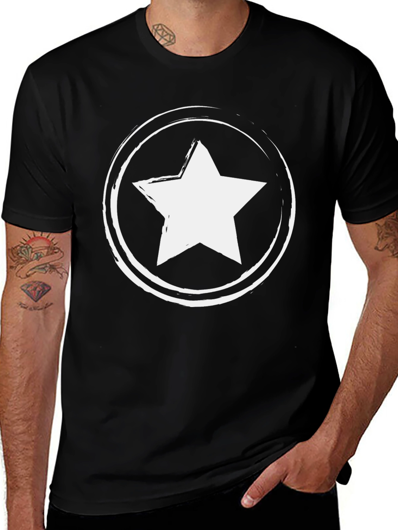 Star Graphic T-Shirt - Casual Black Tee