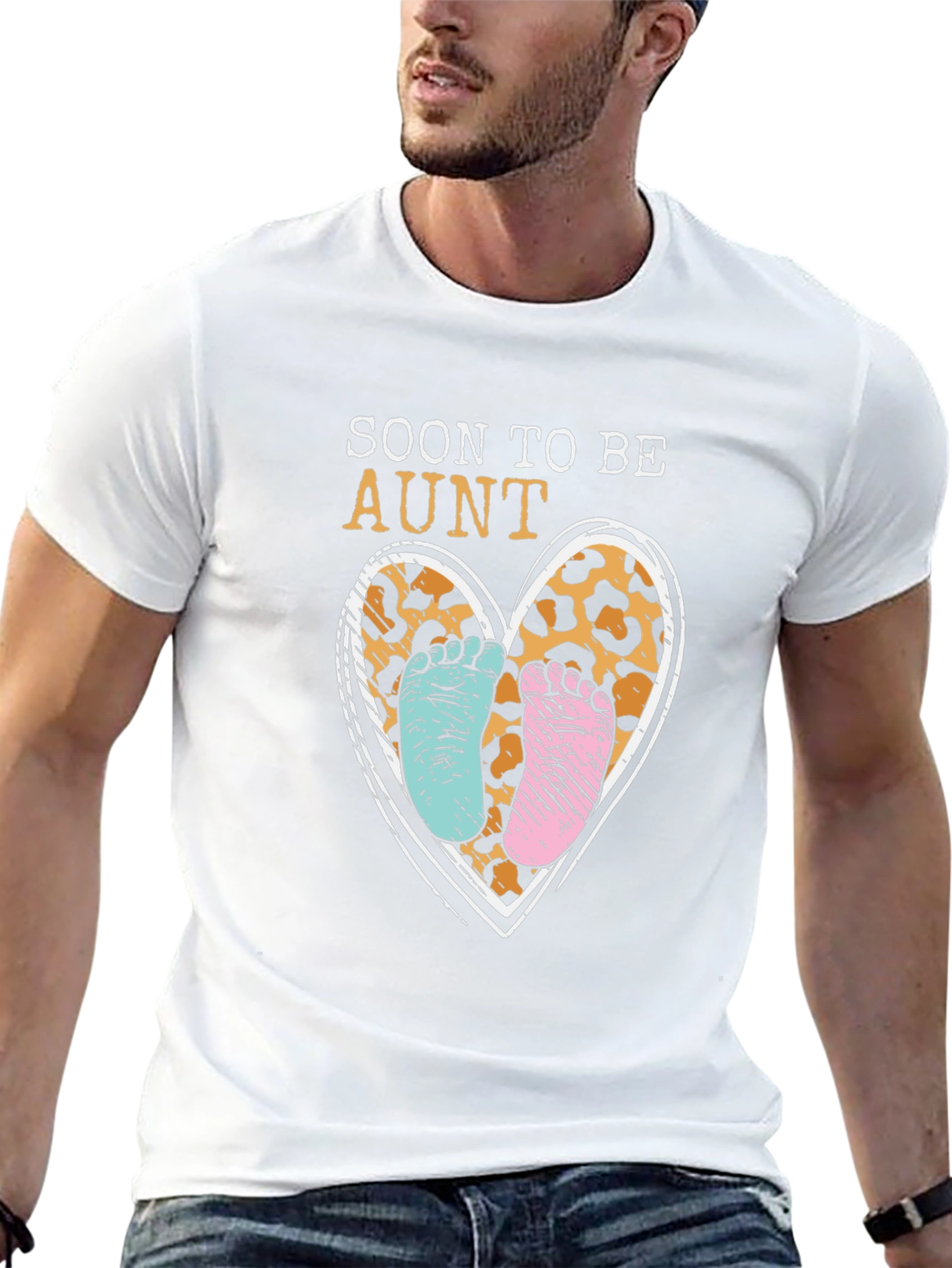 Soon to Be Aunt T-Shirt Cute Leopard Heart
