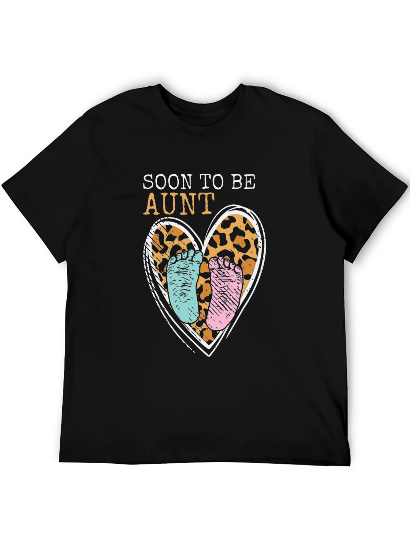 Soon to Be Aunt T-Shirt Cute Leopard Heart