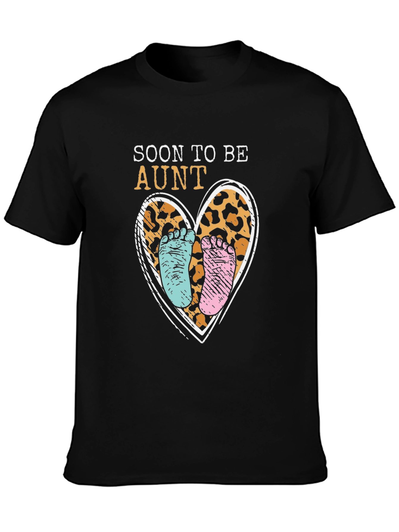 Soon to Be Aunt T-Shirt Cute Leopard Heart