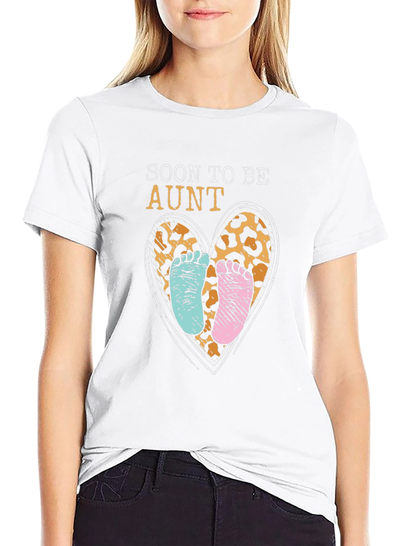 Soon to Be Aunt T-Shirt Cute Leopard Heart