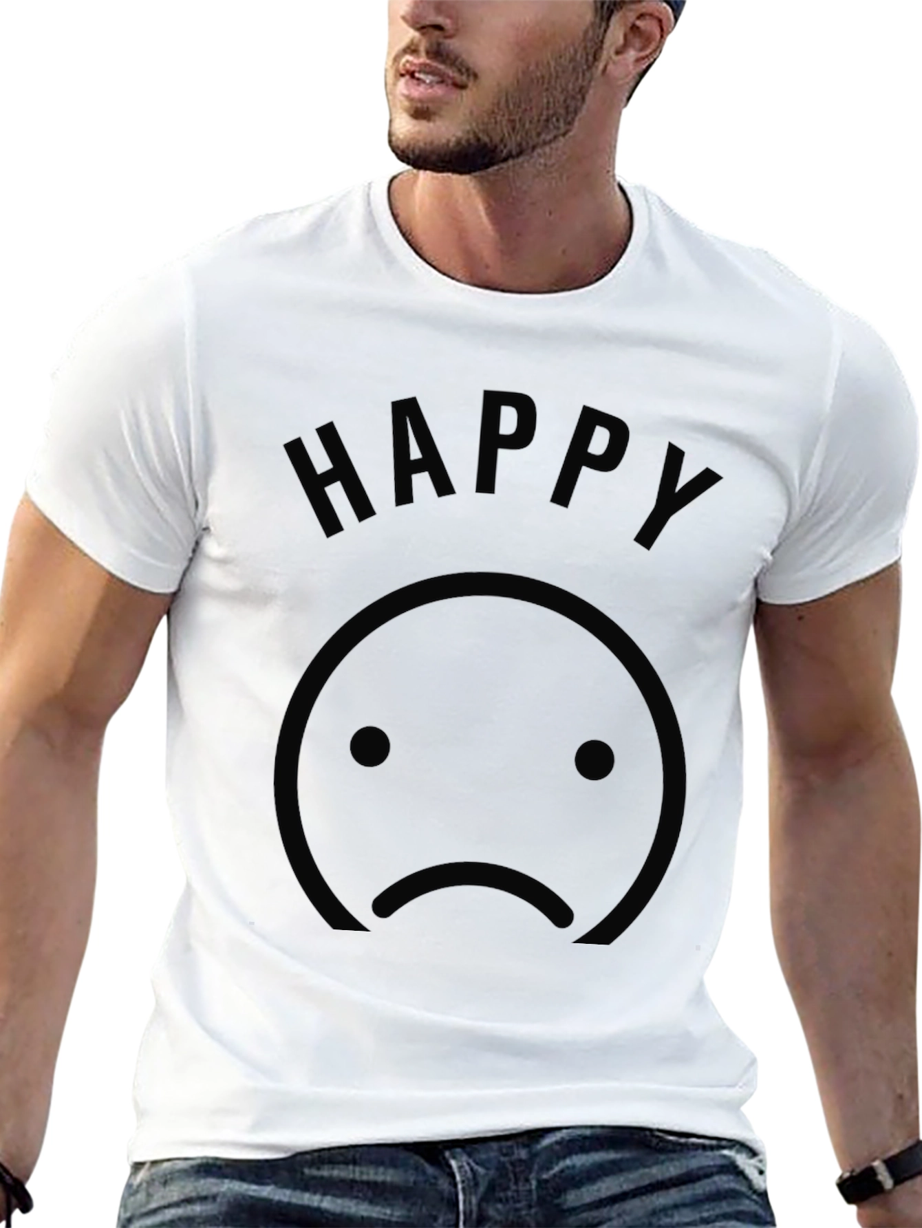 Happy Sad Graphic Tee - Unisex Cotton T-Shirt