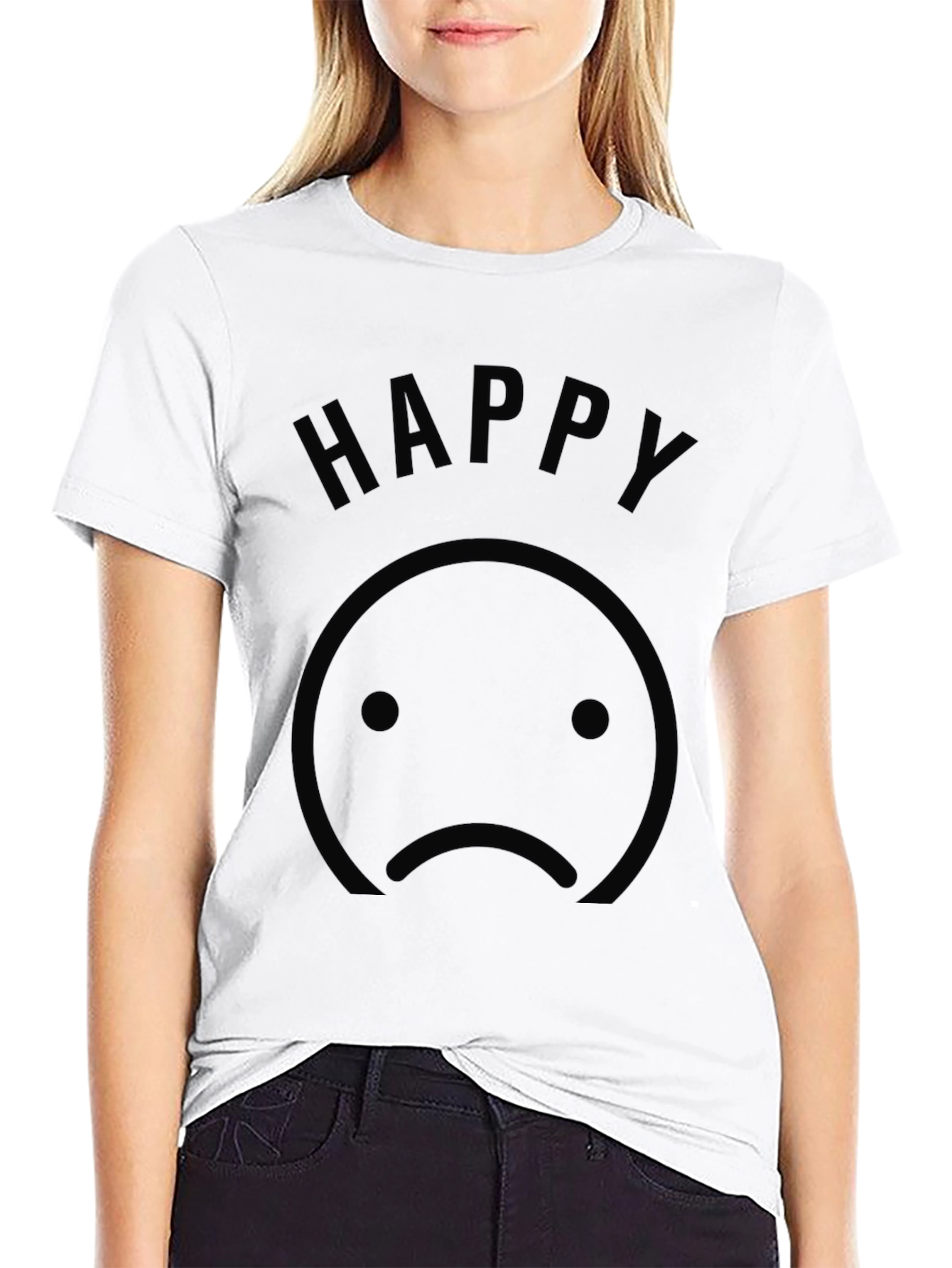 Happy Sad Graphic Tee - Unisex Cotton T-Shirt