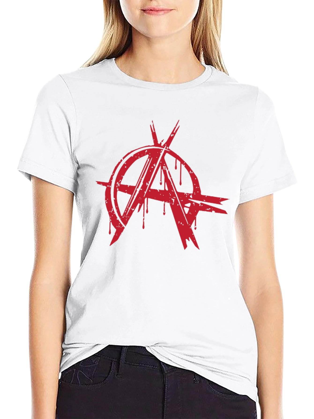 Anarchy Symbol T-Shirt - Bold Red Graphic Print