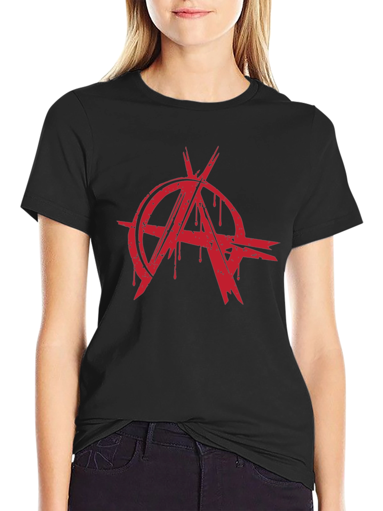 Anarchy Symbol T-Shirt - Bold Red Graphic Print