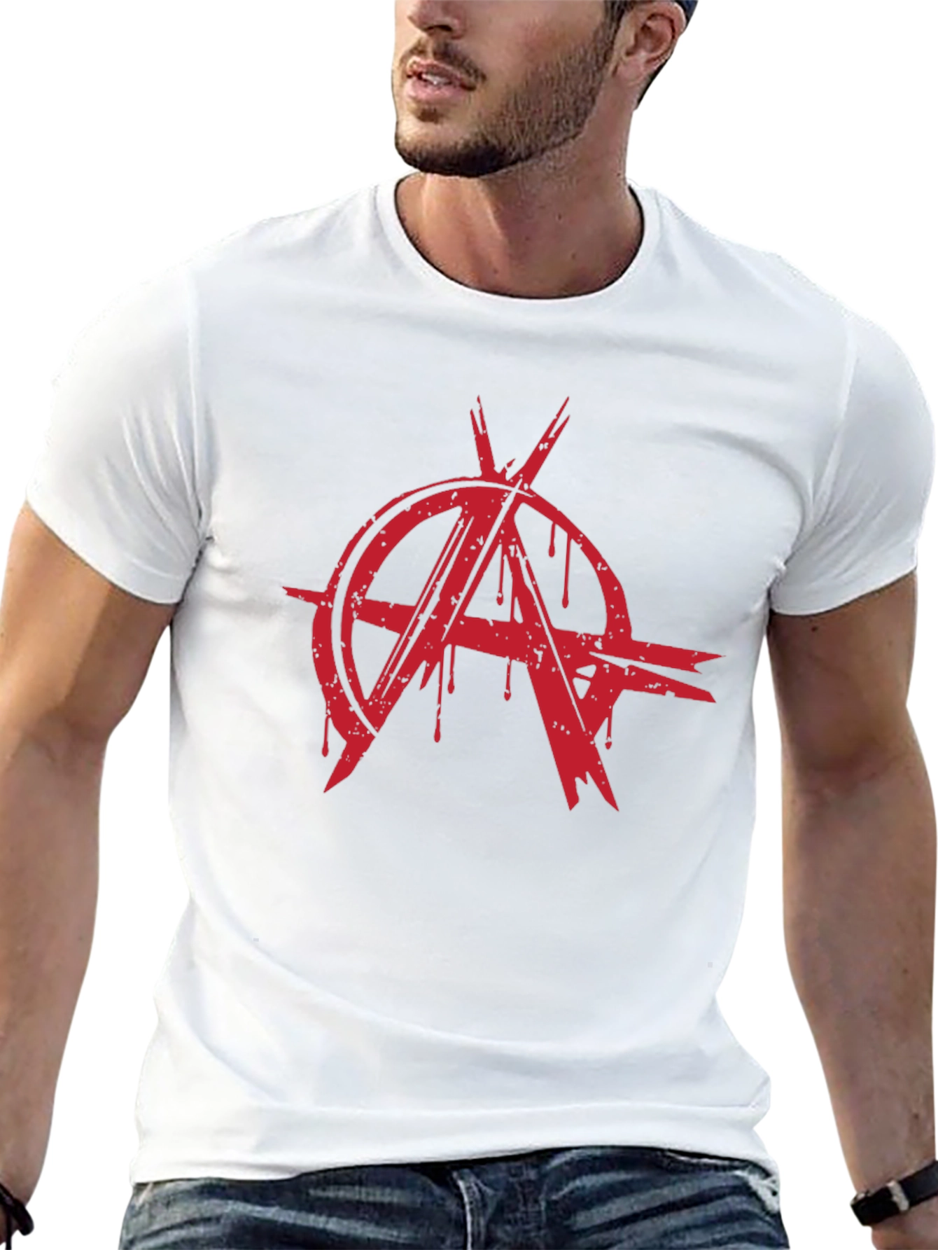Anarchy Symbol T-Shirt - Bold Red Graphic Print