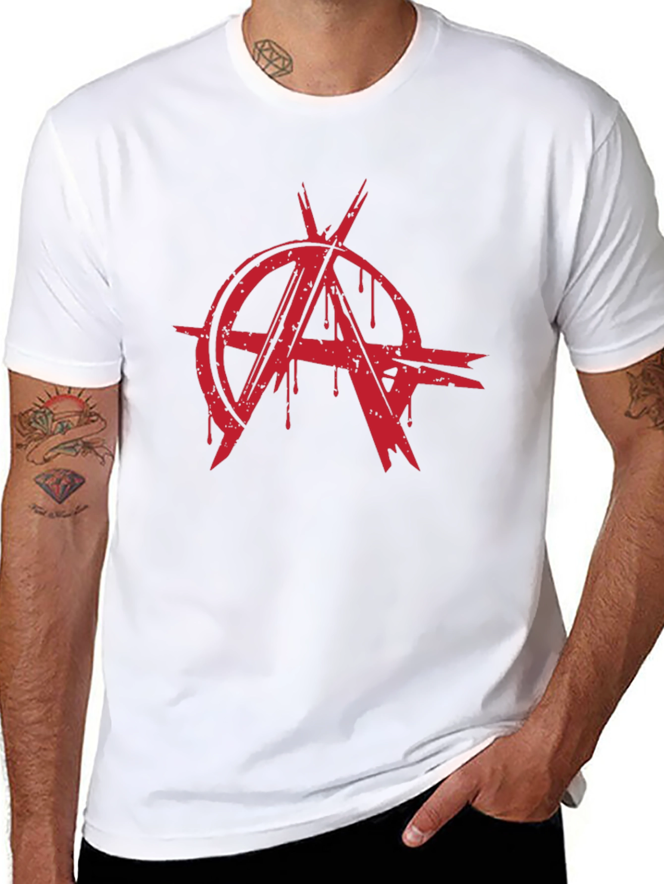 Anarchy Symbol T-Shirt - Bold Red Graphic Print