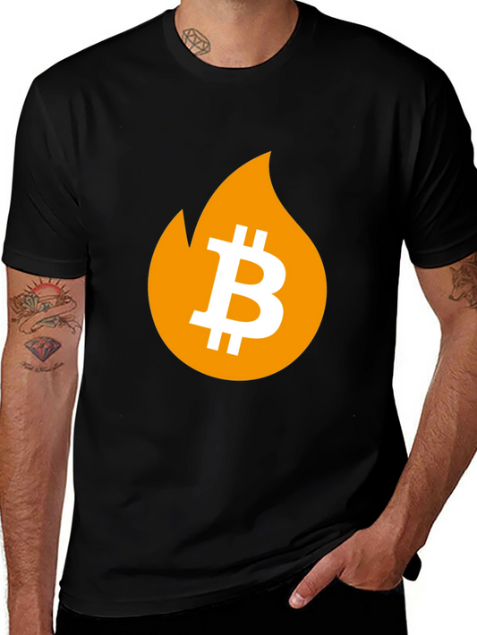Bitcoin Flame Graphic T-Shirt - Crypto Fashion