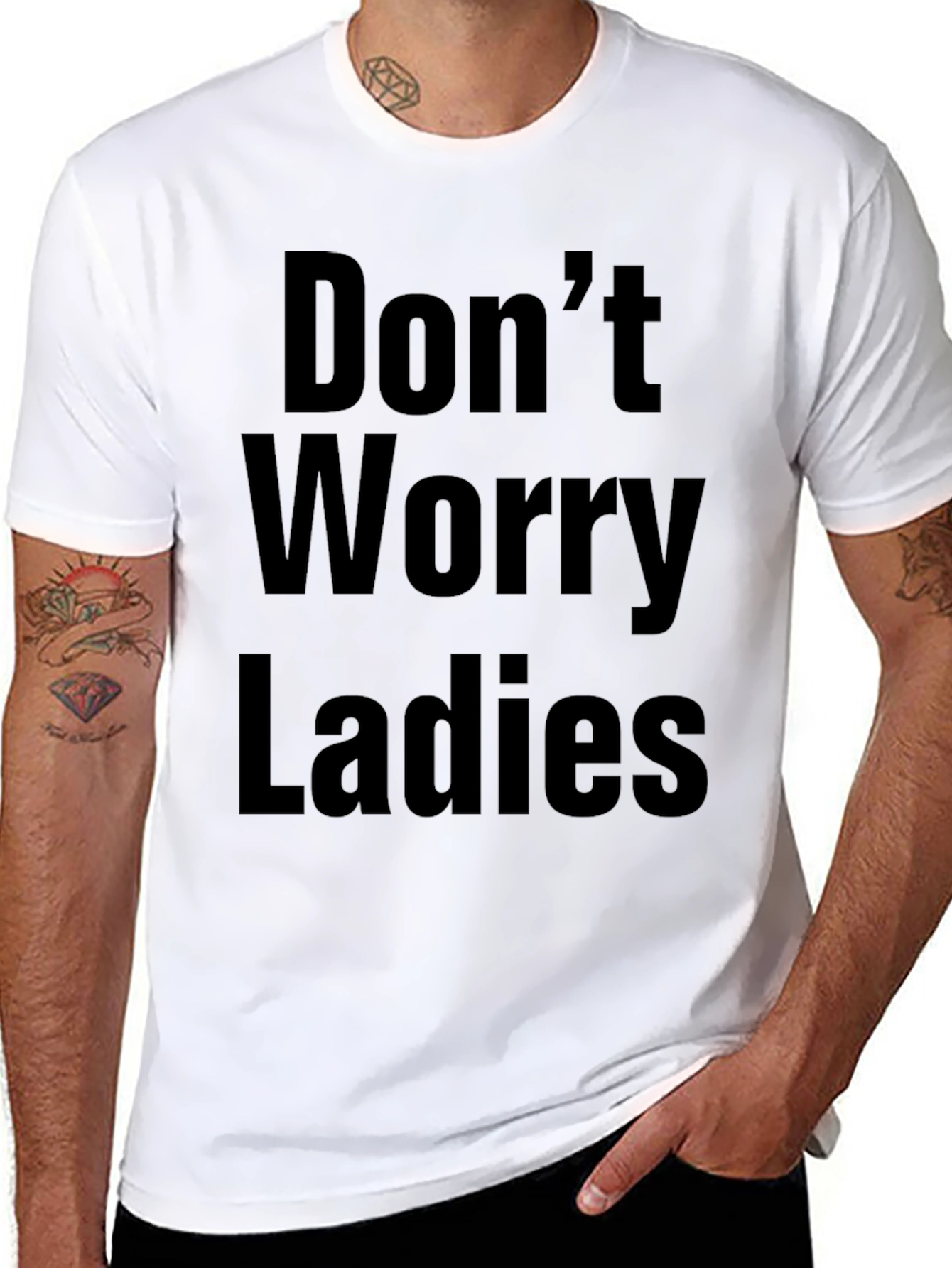 Dont Worry Ladies Funny Black T-Shirt