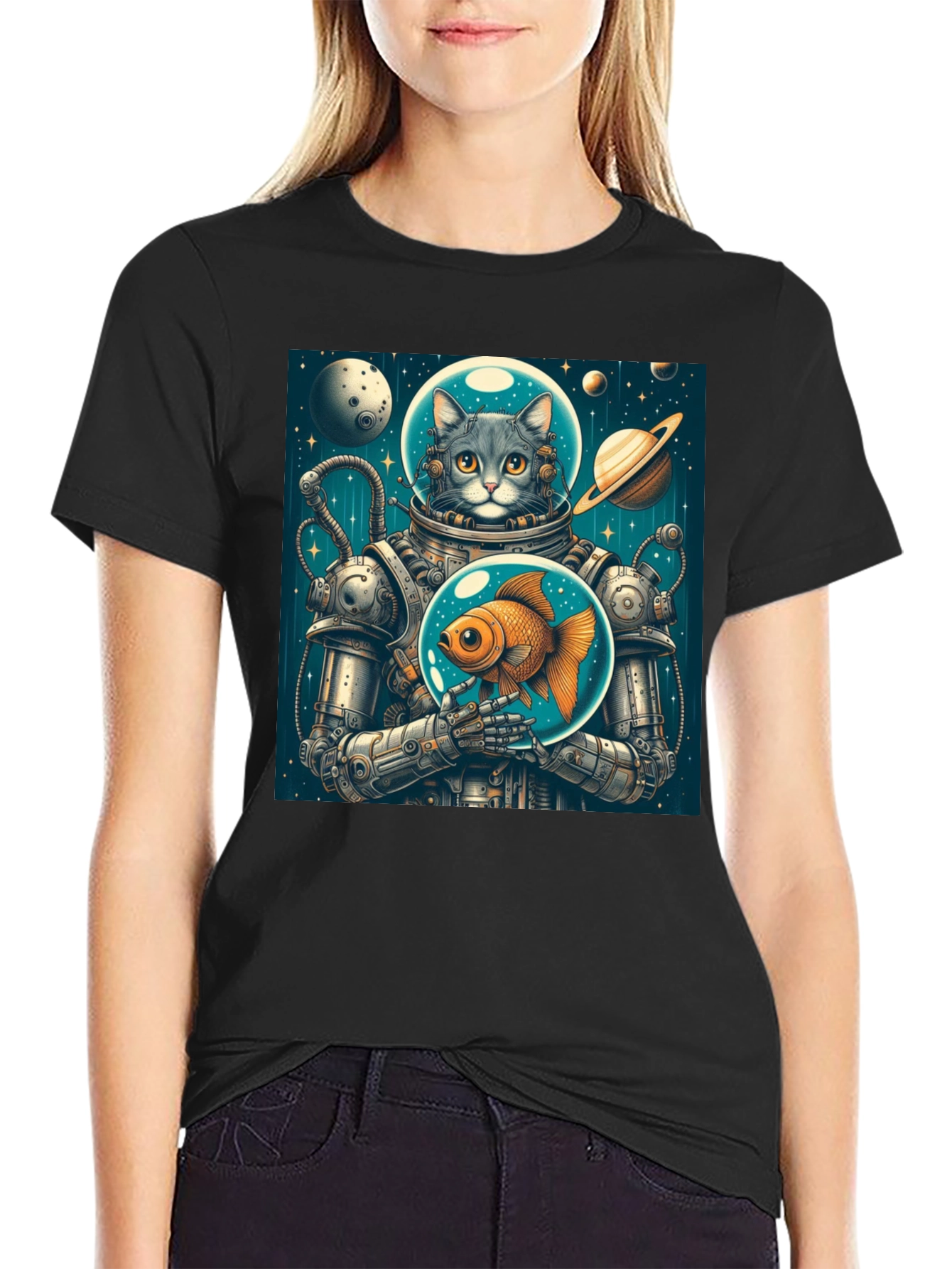 Cosmic Cat Astronaut T-Shirt