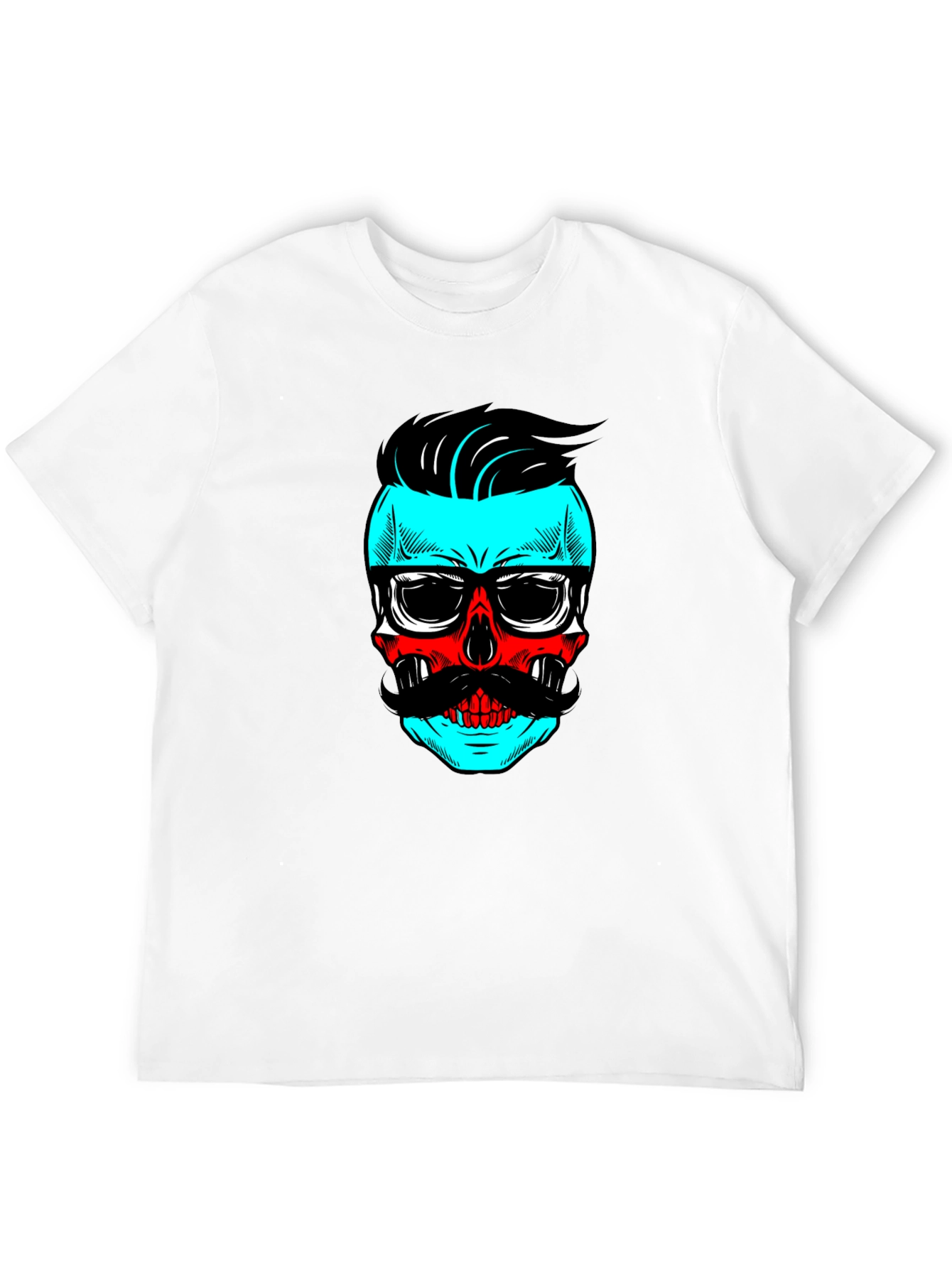 Hipster Skull Graphic Tee - Cool Black T-Shirt