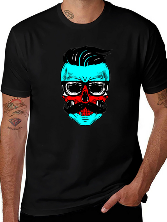 Hipster Skull Graphic Tee - Cool Black T-Shirt