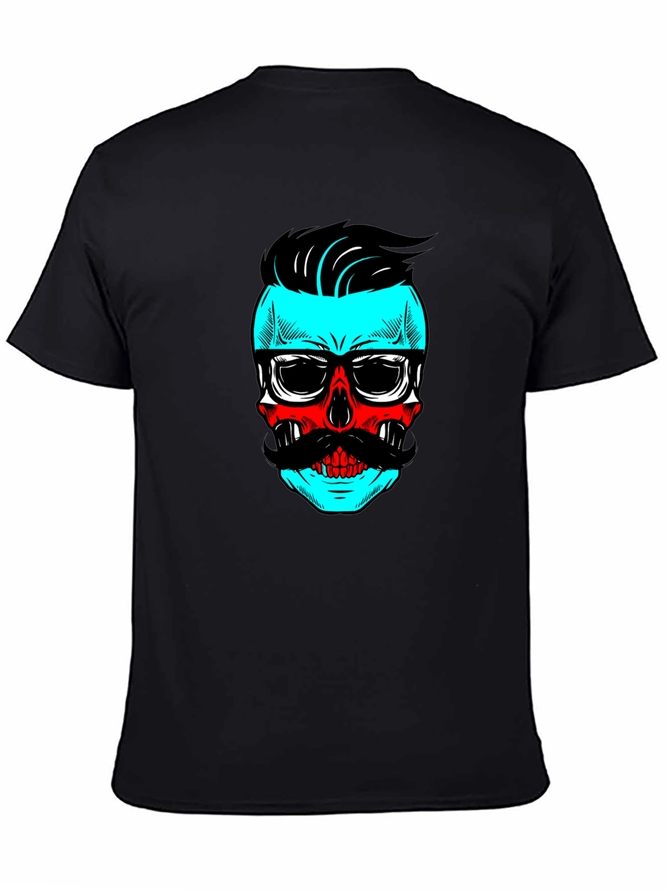 Hipster Skull Graphic Tee - Cool Black T-Shirt